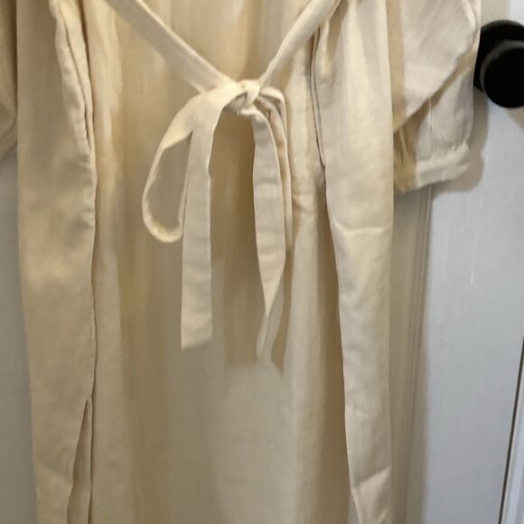 NWT Universal Threads Belted Long Sleeve Maxi Dress White Sand Size 2XL - Picture 9 of 16